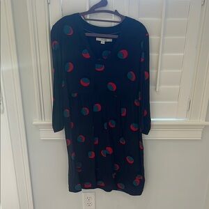 Boden Dress with Red and Blue Pattern